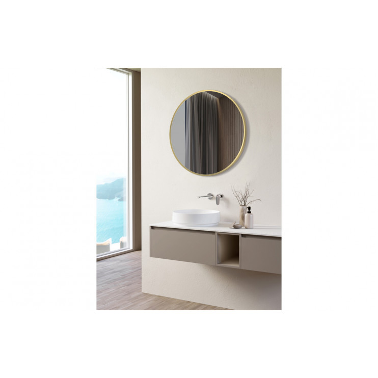 Kenji 500mm Round Mirror - Brushed Brass