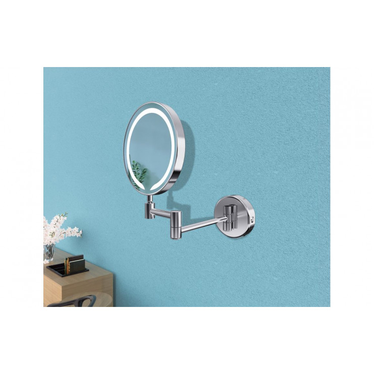 Hoshi Round LED Cosmetic Mirror - Chrome