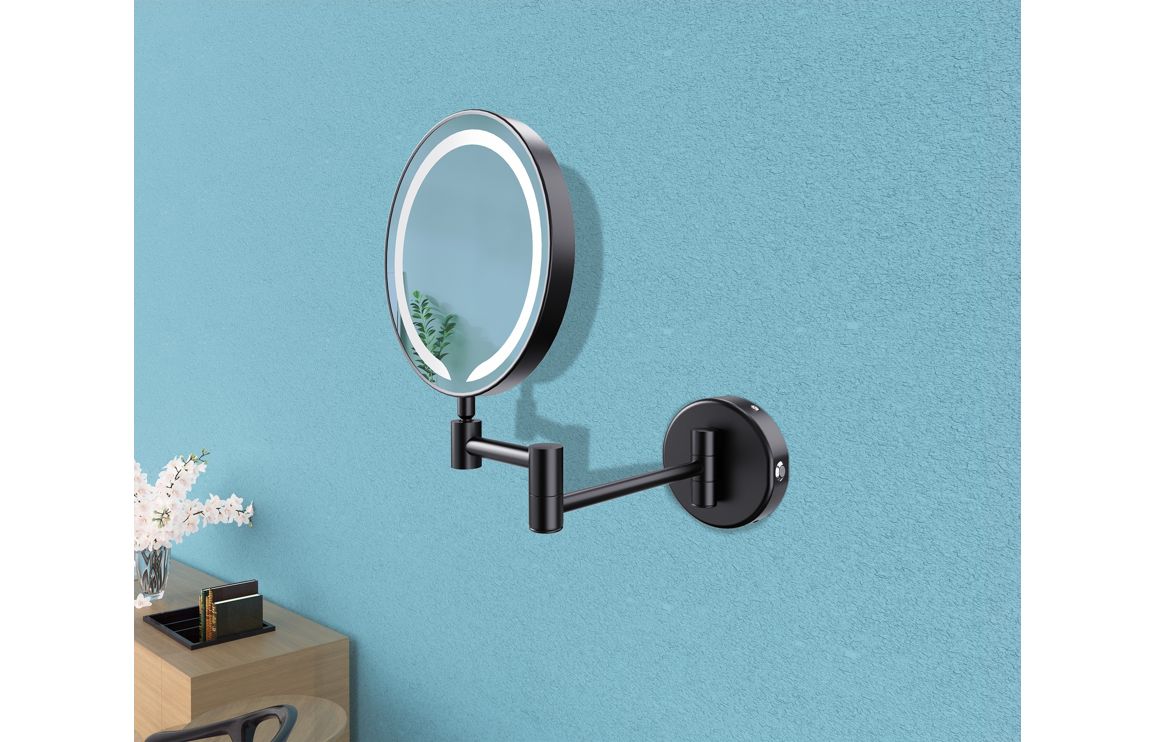 Hoshi Round LED Cosmetic Mirror - Black
