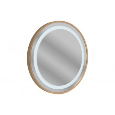 Halo 600mm Round Front-Lit LED Mirror - Brushed Bronze