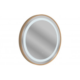 Halo 600mm Round Front-Lit LED Mirror - Brushed Bronze