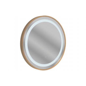 Halo 600mm Round Front-Lit LED Mirror - Brushed Bronze
