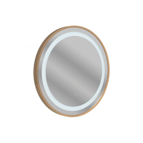 Halo 600mm Round Front-Lit LED Mirror - Brushed Bronze