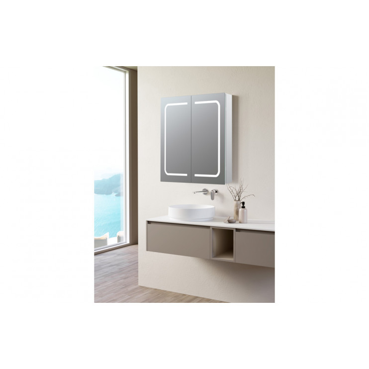Rika 600mm 2 Door Front-Lit LED Mirror Cabinet
