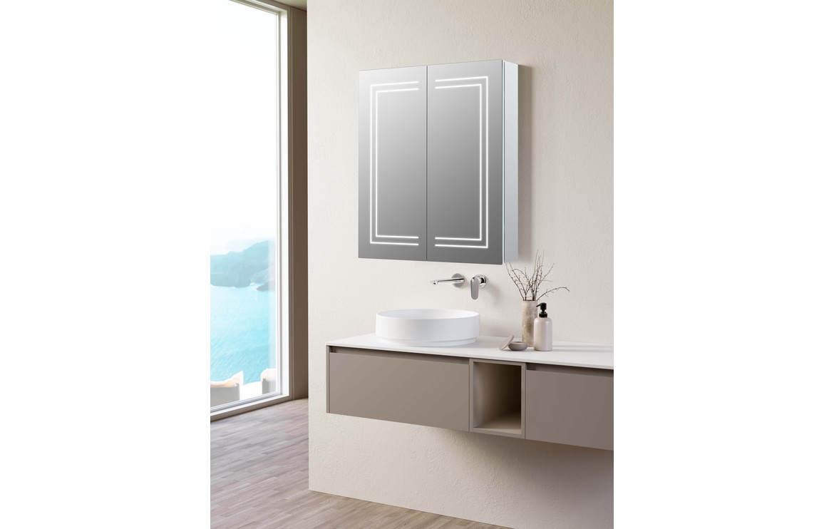Suki 600mm 2 Door Front-Lit LED Mirror Cabinet