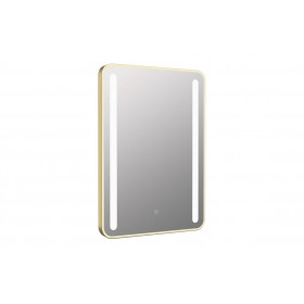 Frontier 500x700mm Rounded Front-Lit LED Mirror - Brushed Brass