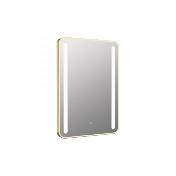 Frontier 500x700mm Rounded Front-Lit LED Mirror - Brushed Brass
