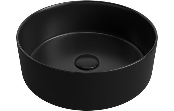 Luxey 355mm Ceramic Round Washbowl & Waste - Matt Black