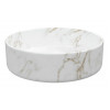 Luxey 355mm Ceramic Round Washbowl & Waste - Marble Effect