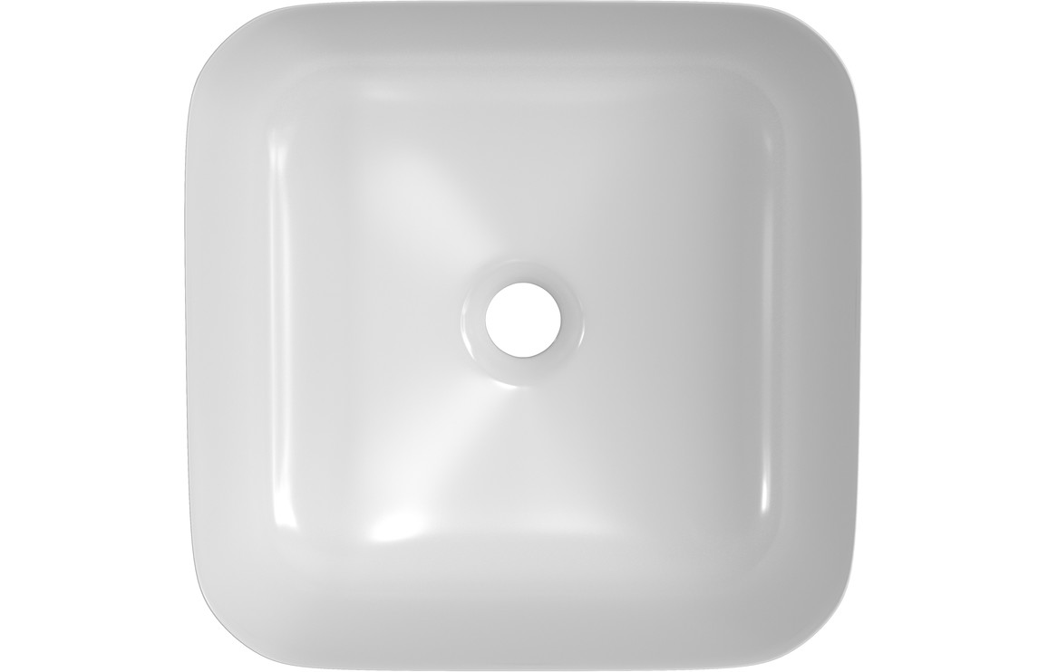 Luxey 400mm Ceramic Square Washbowl & Waste - Matt White