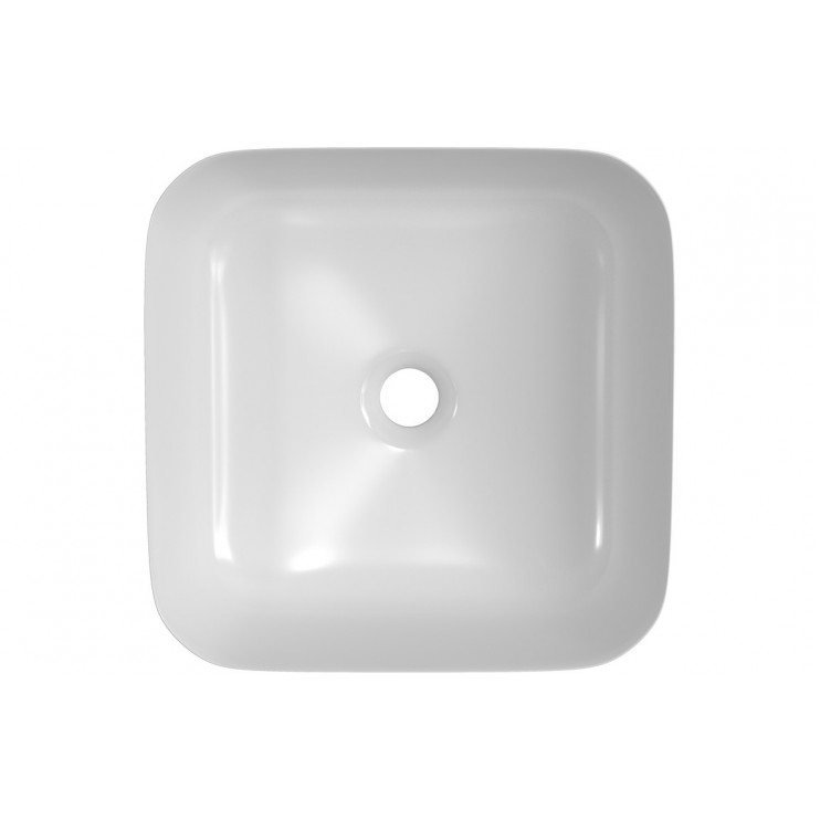Luxey 400mm Ceramic Square Washbowl & Waste - Matt White