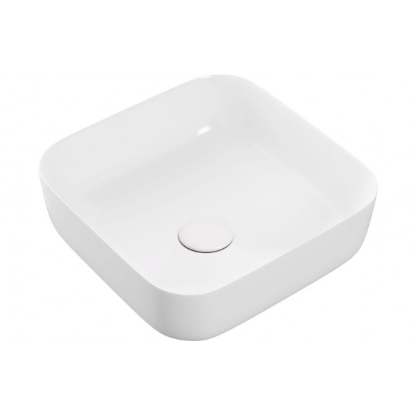 Luxey 400mm Ceramic Square Washbowl & Waste - Matt White