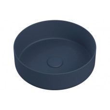 Luxey 355mm Ceramic Round Washbowl & Waste - Matt Deep Blue
