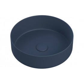 Luxey 355mm Ceramic Round Washbowl & Waste - Matt Deep Blue