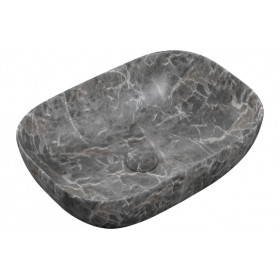 Otto 460x330mm Ceramic Washbowl - Grey Marble Effect