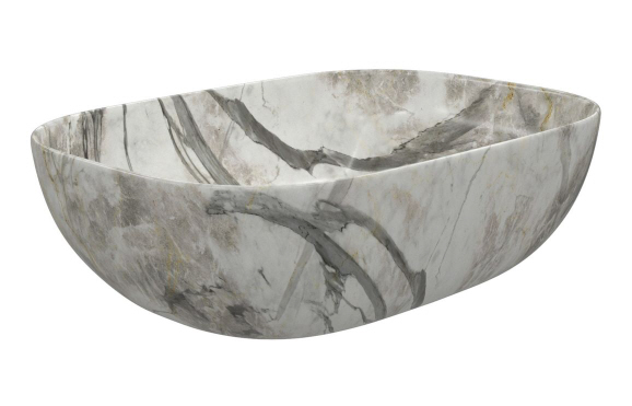 Otto 460x330mm Ceramic Washbowl - White Marble Effect