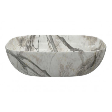 Otto 460x330mm Ceramic Washbowl - White Marble Effect
