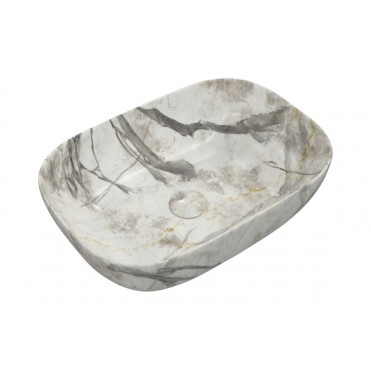Otto 460x330mm Ceramic Washbowl - White Marble Effect
