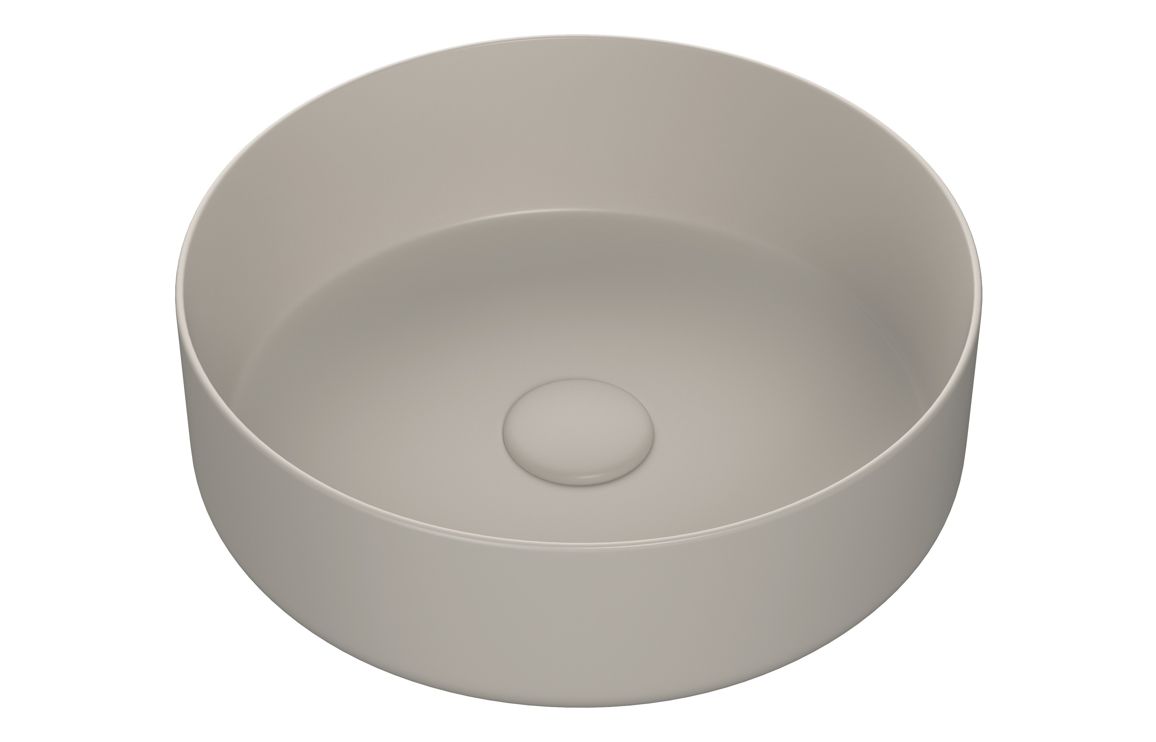 Luxey 355mm Ceramic Round Washbowl & Waste - Matt Latte