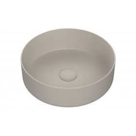Luxey 355mm Ceramic Round Washbowl & Waste - Matt Latte