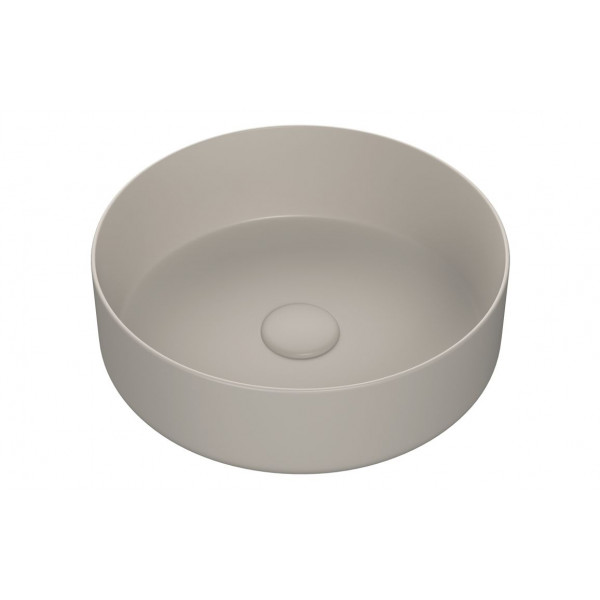 Luxey 355mm Ceramic Round Washbowl & Waste - Matt Latte