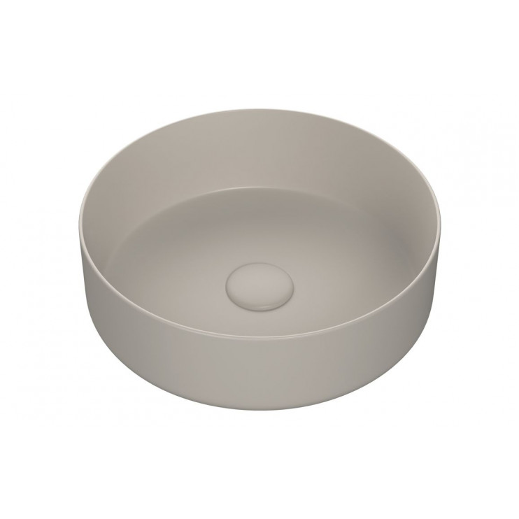 Luxey 355mm Ceramic Round Washbowl & Waste - Matt Latte