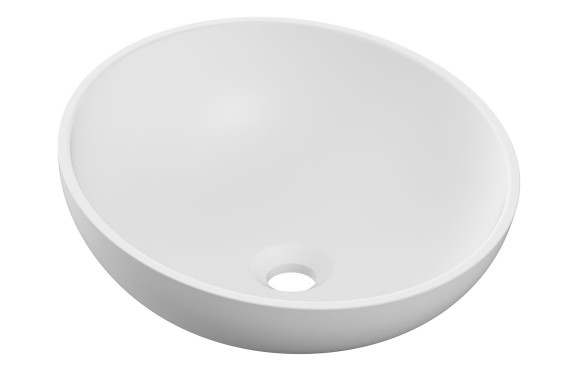 Incline 380x380mm 0TH Resin Washbowl - White