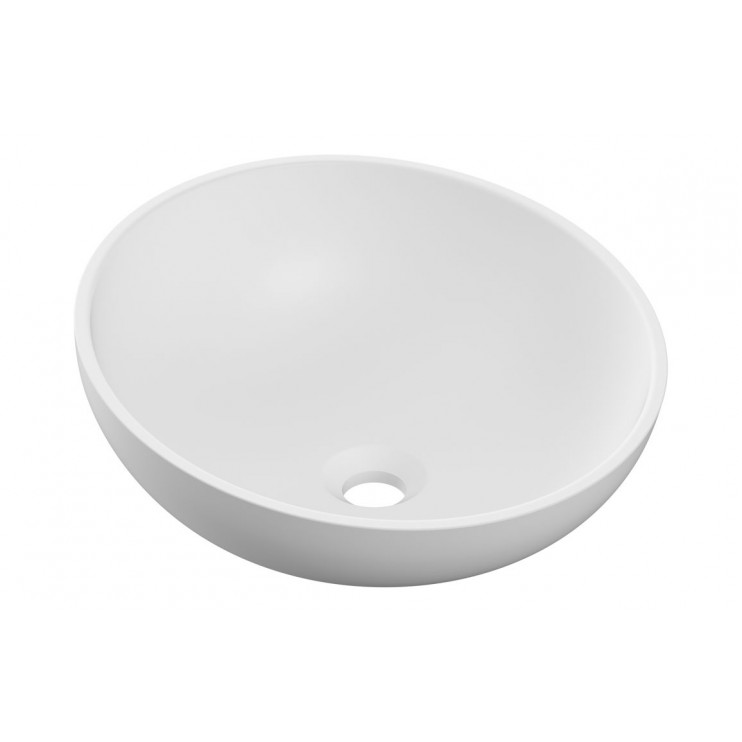 Incline 380x380mm 0TH Resin Washbowl - White