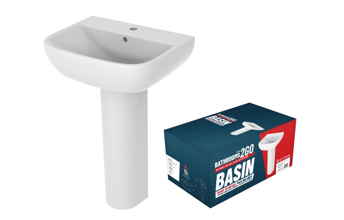 //2Go 1TH Basin & Full Pedestal