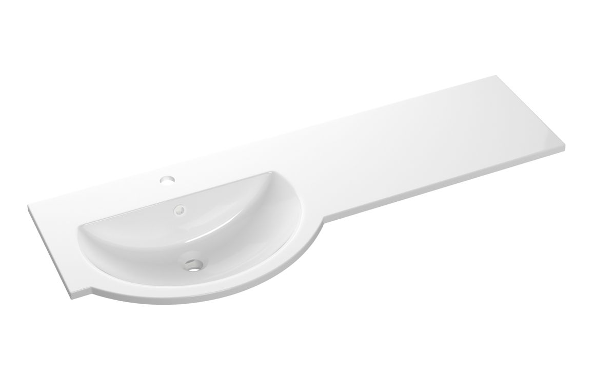 1244mm Standard Round One-Piece Basin & Overflow Ring - Left Hand