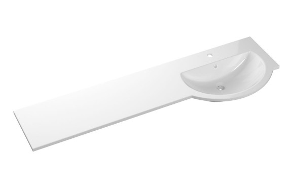 1544mm Standard Round One-Piece Basin & Overflow Ring - Right Hand