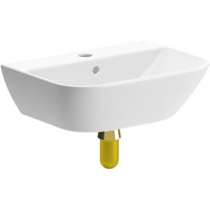 Cedarwood 450x320mm 1TH Cloakroom Basin & Brushed Brass Bottle Trap Cedarwood 450x320mm 1TH Cloakroom Basin & Brushed Brass Bottle Trap