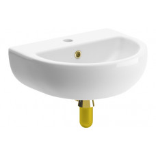 Tuscany 450x400mm 1TH Cloakroom Basin & Brushed Brass Bottle Trap