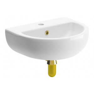 Tuscany 450x400mm 1TH Cloakroom Basin & Brushed Brass Bottle Trap Tuscany 450x400mm 1TH Cloakroom Basin & Brushed Brass Bottle Trap