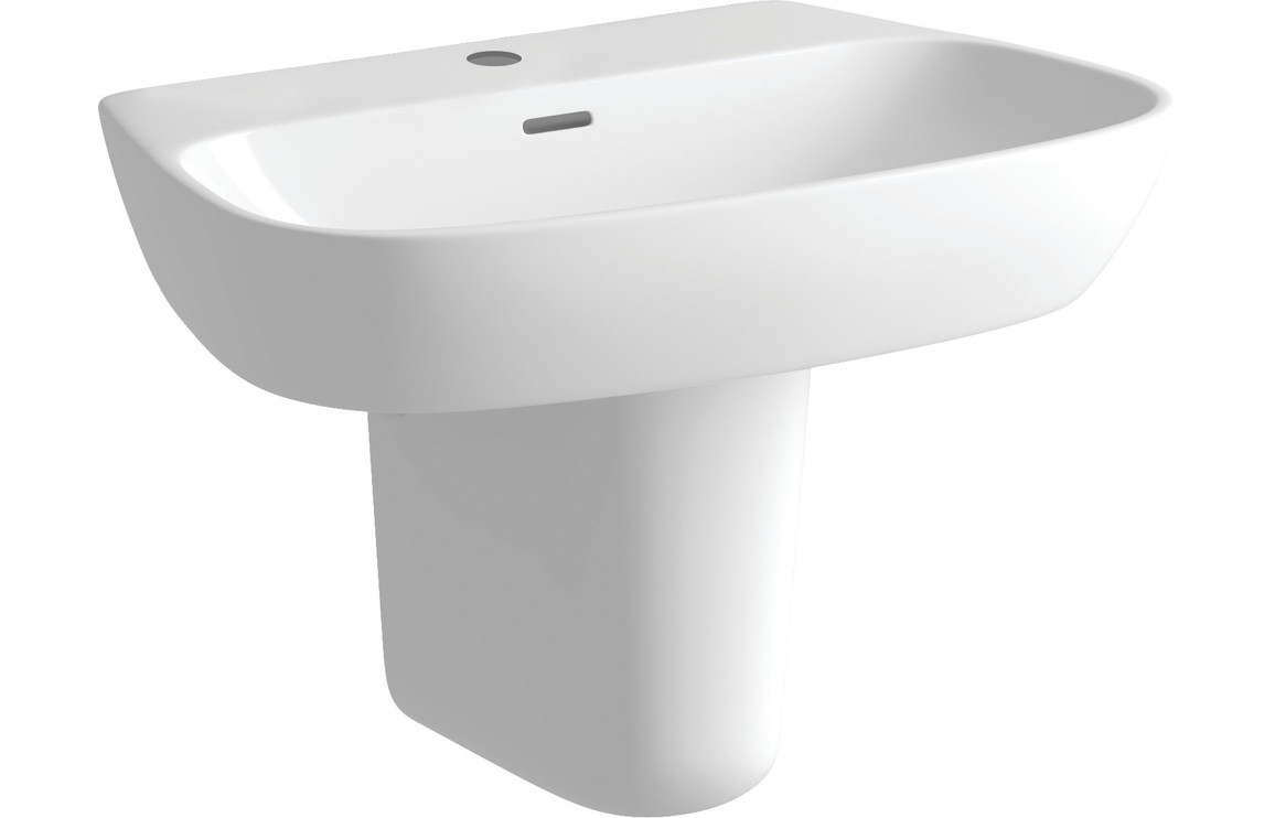 Amyris 600x400mm 1TH Basin & Semi Pedestal