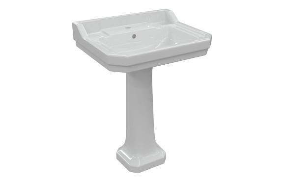 Sherbourne 600x500mm 1TH Basin & Full Pedestal