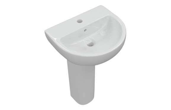 Tuscany 450x400mm 1TH Basin & Full Pedestal