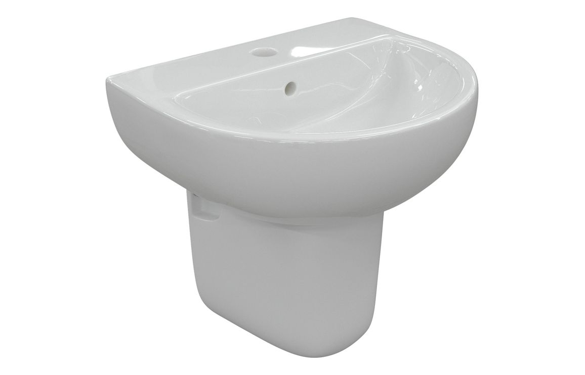 Tuscany 450x400mm 1TH Basin & Semi Pedestal