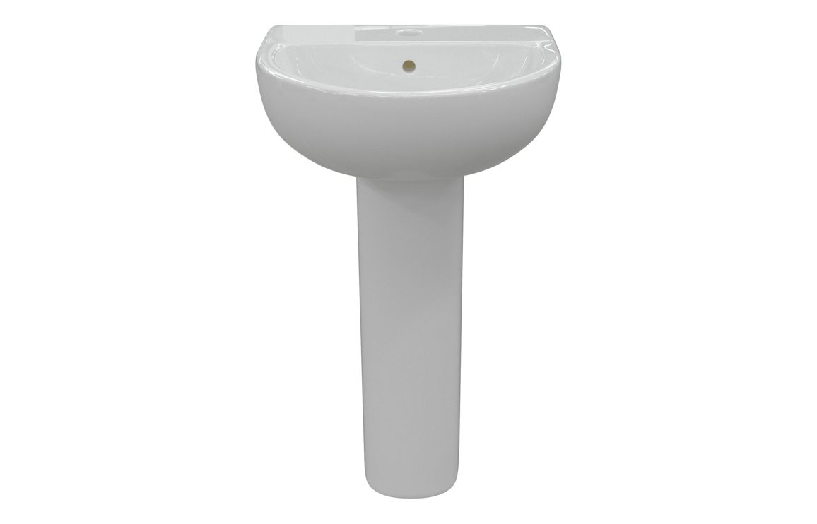 Tuscany 550x400mm 1TH Basin & Full Pedestal