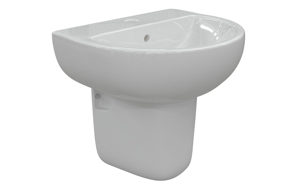 Tuscany 550x400mm 1TH Basin & Semi Pedestal