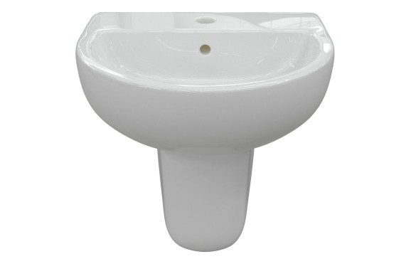 Tuscany 550x400mm 1TH Basin & Semi Pedestal
