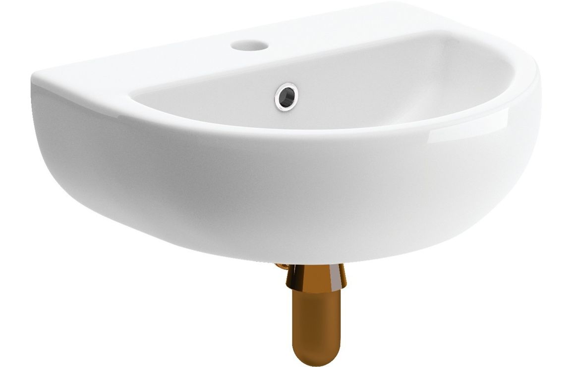 Tuscany 450x400mm 1TH Cloakroom Basin & Brushed Bronze Bottle Trap