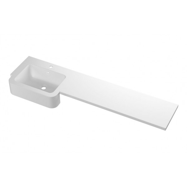 1542mm Standard Square One-Piece Basin & Overflow Ring - Left Hand 1542mm Standard Square One-Piece Basin & Overflow Ring - Left Hand