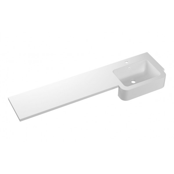 1542mm Standard Square One-Piece Basin & Overflow Ring - Right Hand 1542mm Standard Square One-Piece Basin & Overflow Ring - Right Hand