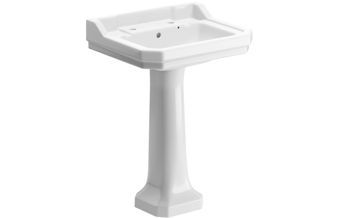 Sherbourne 600x500mm 2TH Basin & Full Pedestal