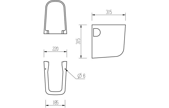 Amyris 600x400mm 1TH Basin & Semi Pedestal