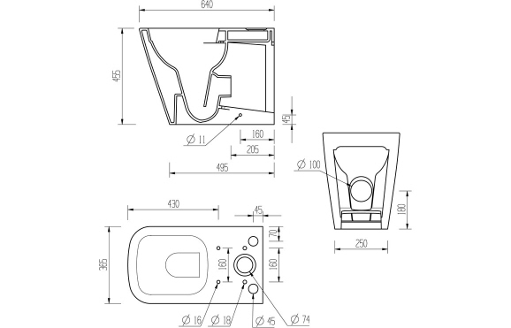 Tilia Rimless Close Coupled Fully Shrouded Comfort Height WC & Soft Close Seat