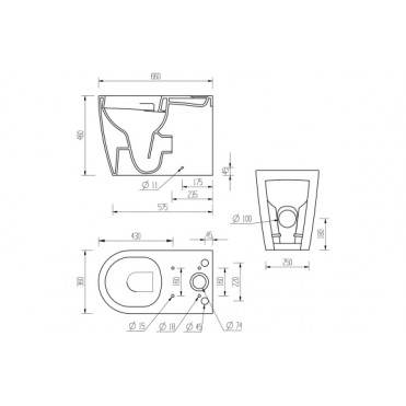Cilantro Rimless Close Coupled Fully Shrouded Comfort Height WC & Soft Close Seat