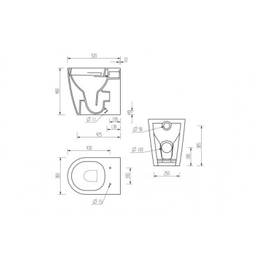 Cilantro Rimless Back To Wall Comfort Height WC & Soft Close Seat Cilantro Rimless Back To Wall Comfort Height WC & Soft Close Seat