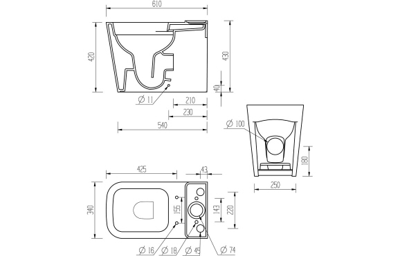Tilia Rimless Close Coupled Fully Shrouded Short Projection WC & Soft Close Seat